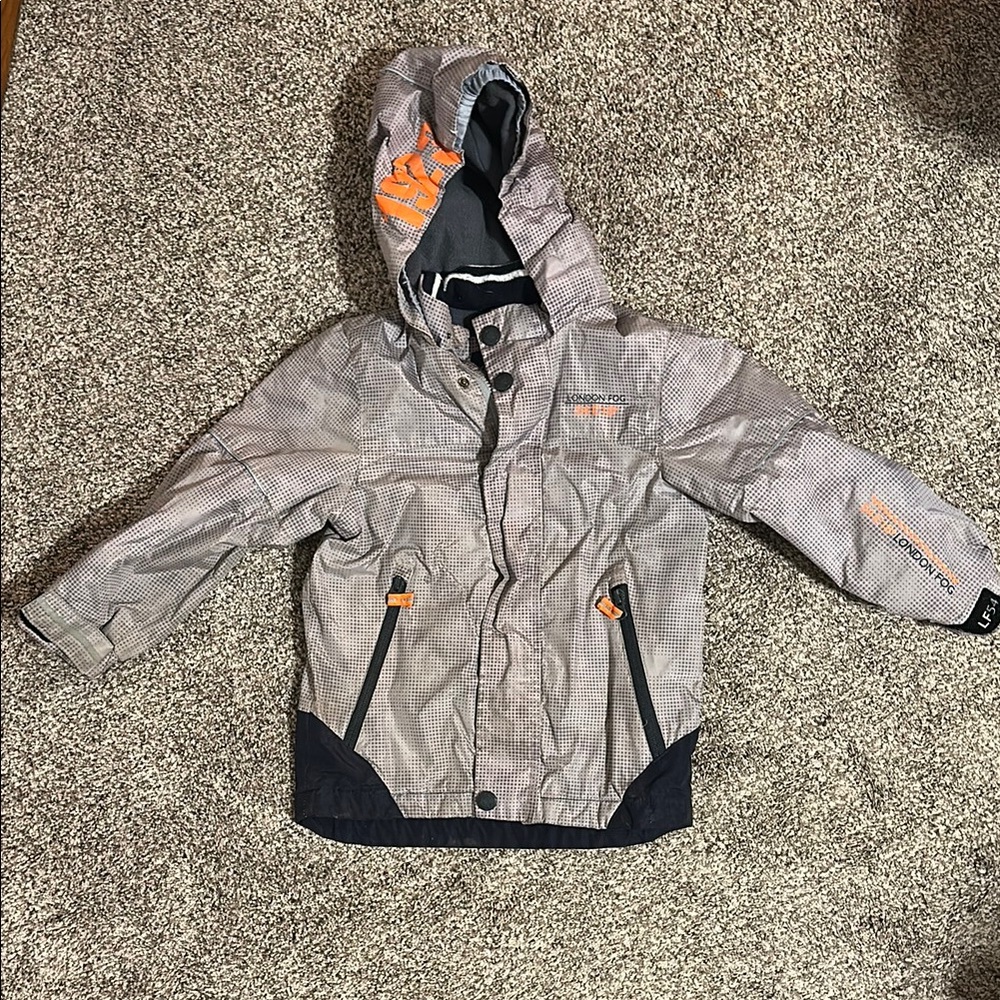 London Fog Gray and Orange Insulated Jacket/Coat